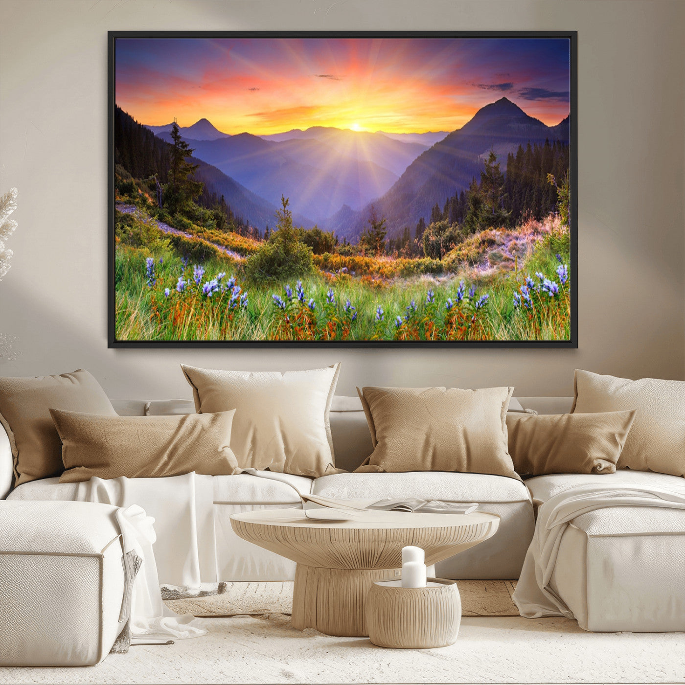 MGV-FC-36X24 - Mountain and Spring Wall Art Canvas Print