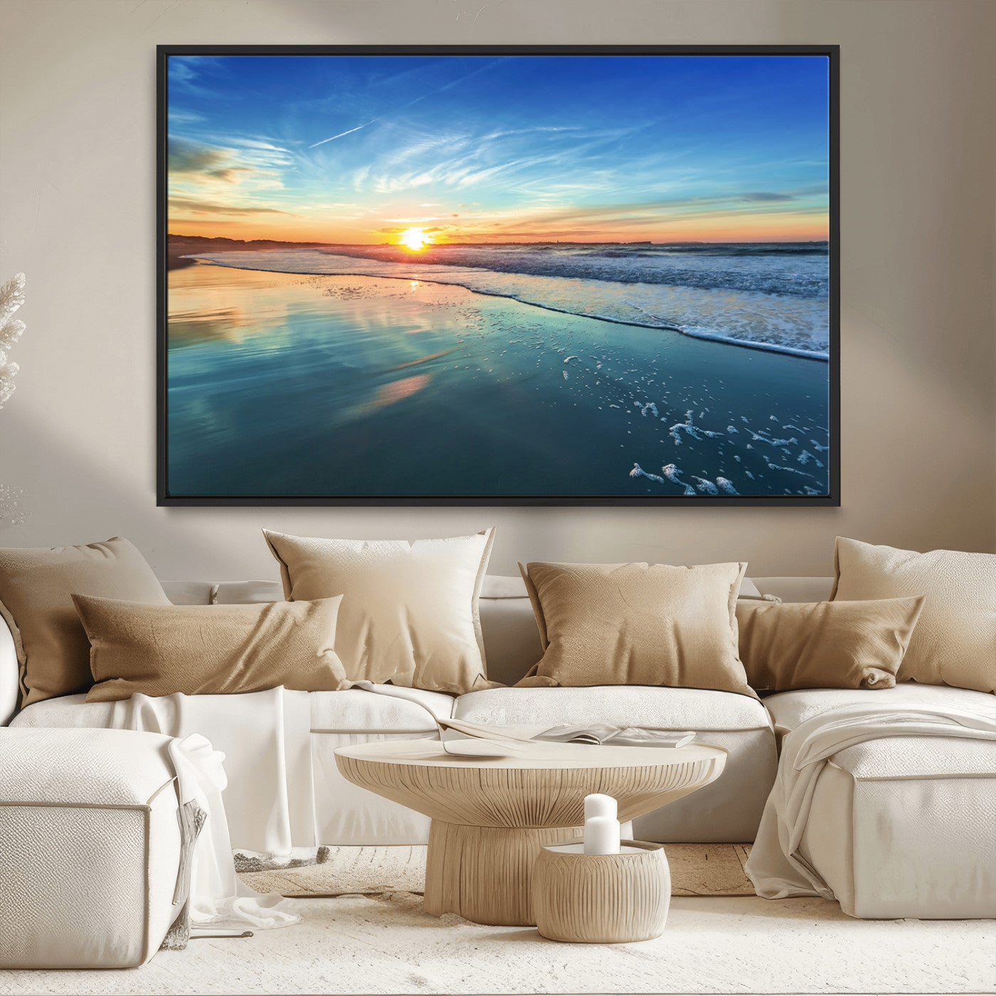 MGV-FC-36X24 - Blue Sky and Beach Wall Art Canvas Print
