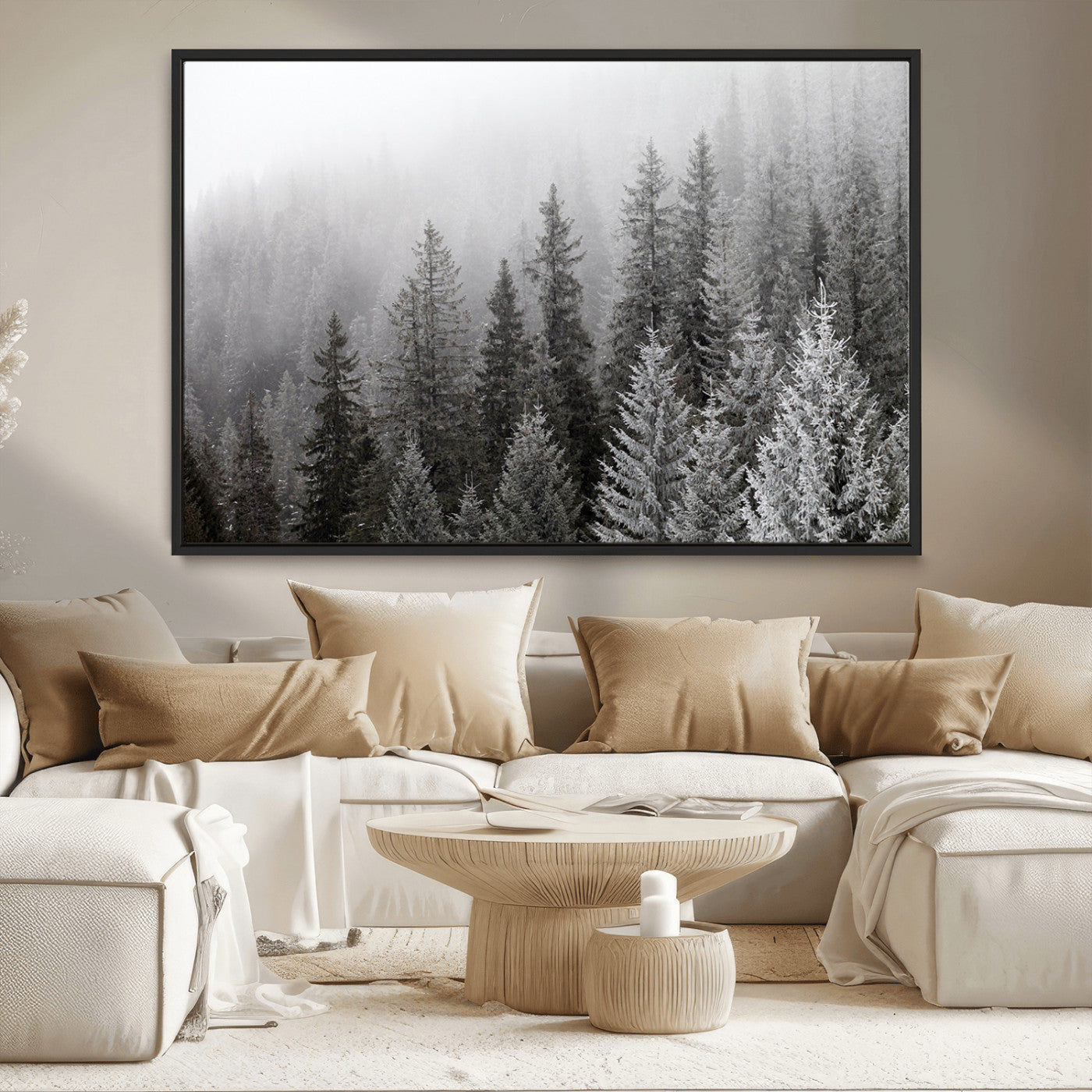 MGV-FC-36X24 - Big Foggy Forest and Misty Trees Forest Wall Art Canvas Print
