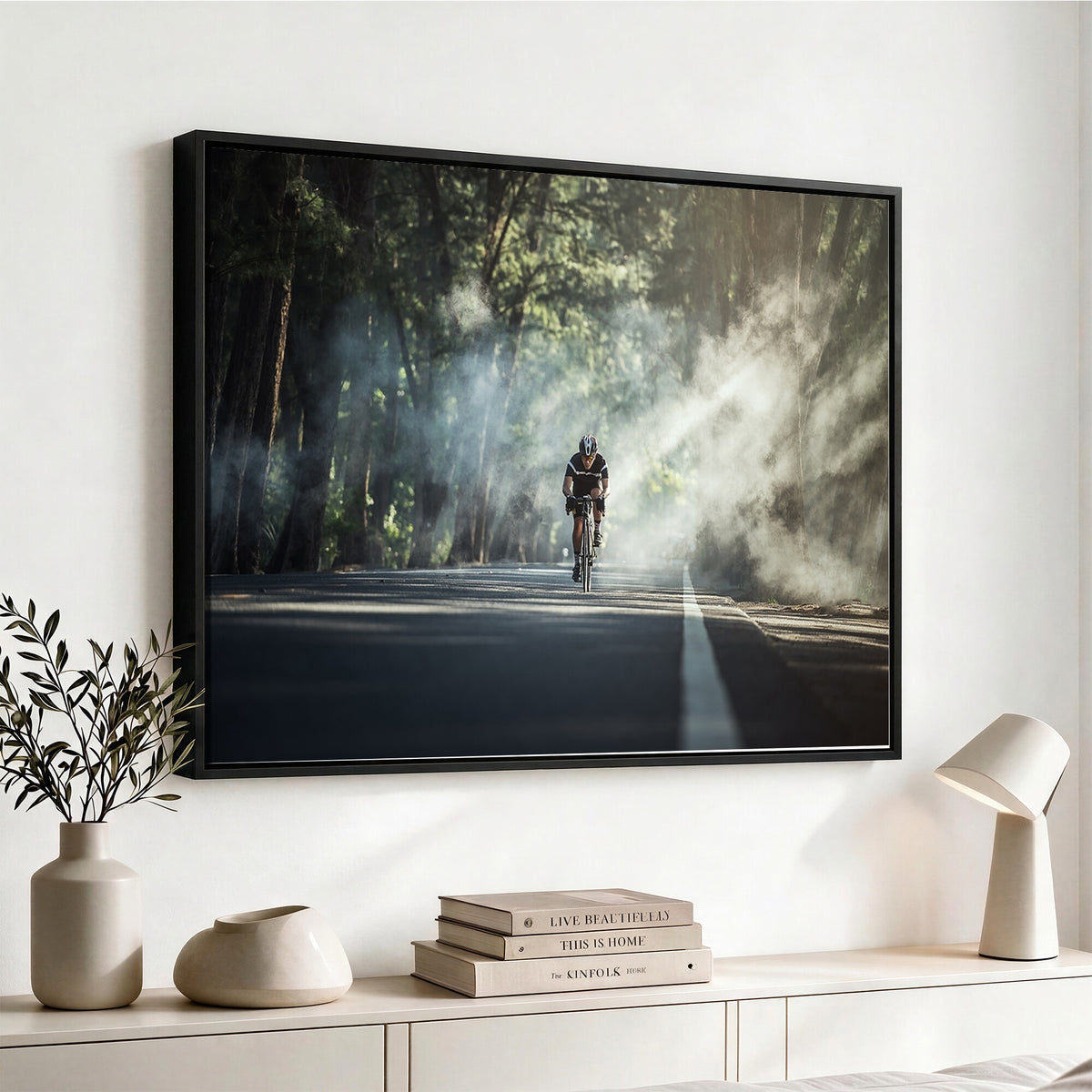 60298-MGV-CV-36X24 - Cycling Road Bike in the Morning, Cycling Road Bike Canvas Print
