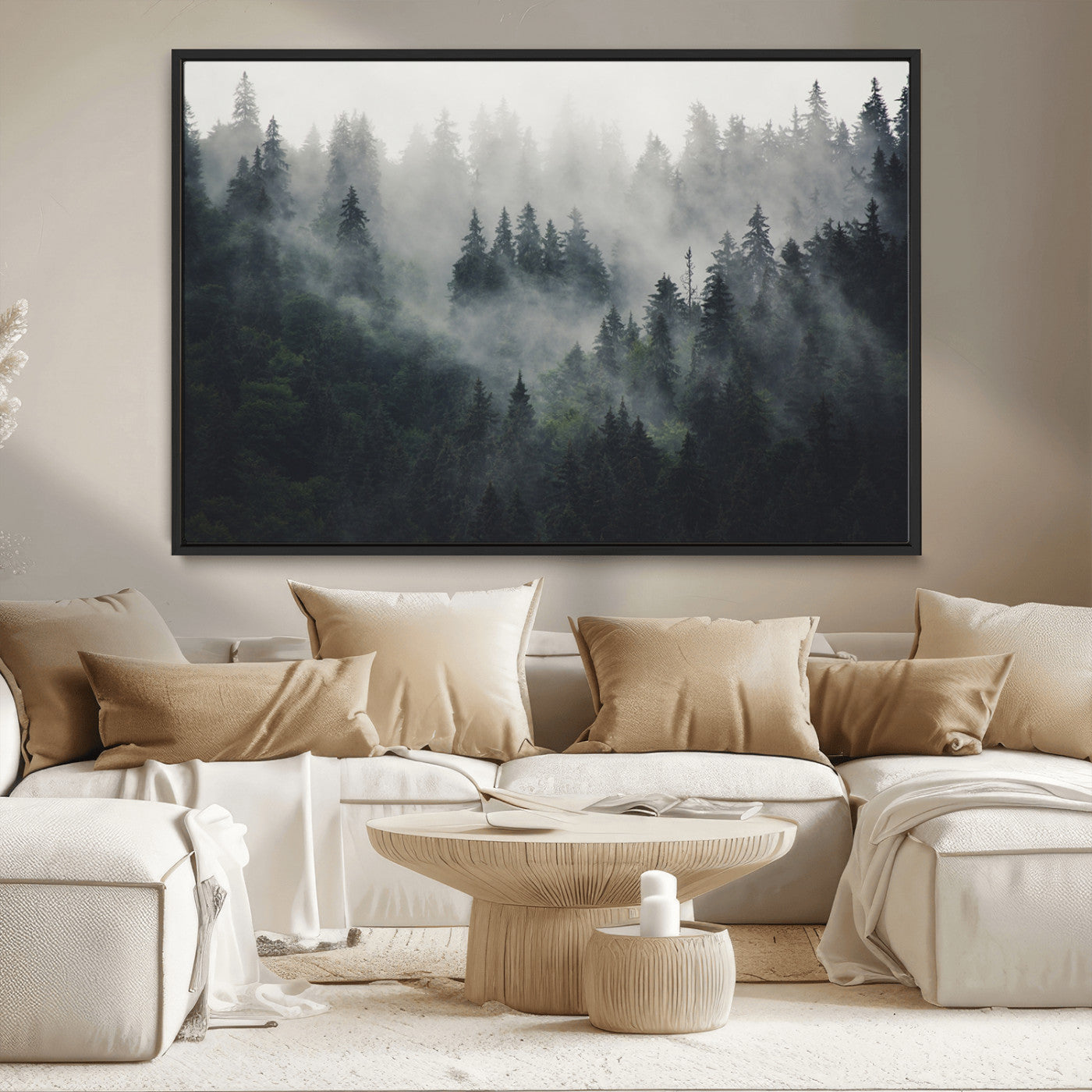 MGV-FC-36X24 - Nature Wall Decor - Serene Triptych Nature Print – Woodland Landscape Decor for Living Room or