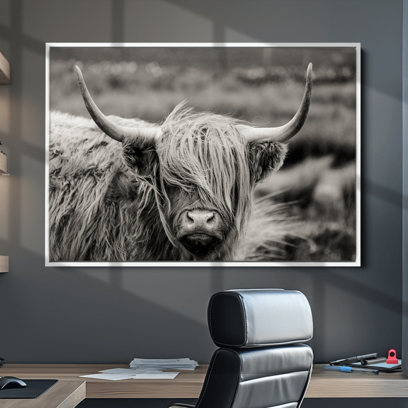 67365-MGV-CV-36X24-Cow Focus Canvas Wall Art Print