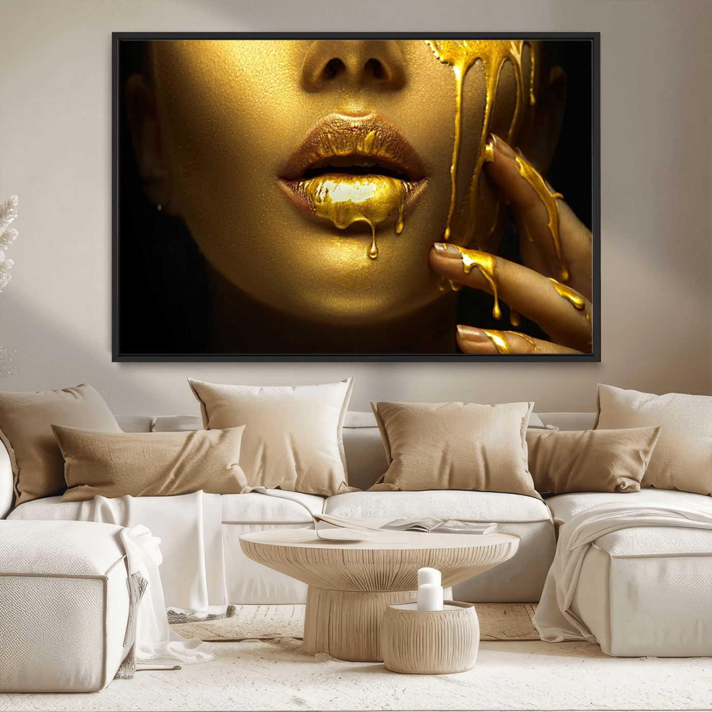 MGV-FC-36X24 - Gold and Women Wall Art Canvas Print
