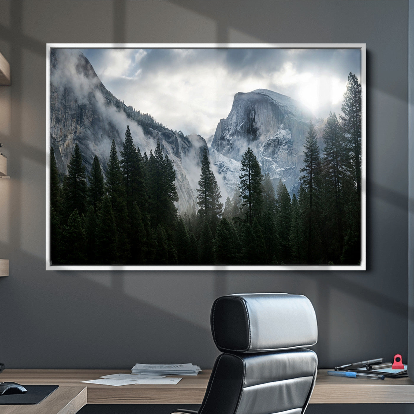 98725-MGV-CV-36X24-Wall Art Foggy Forest Landscape Canvas Print