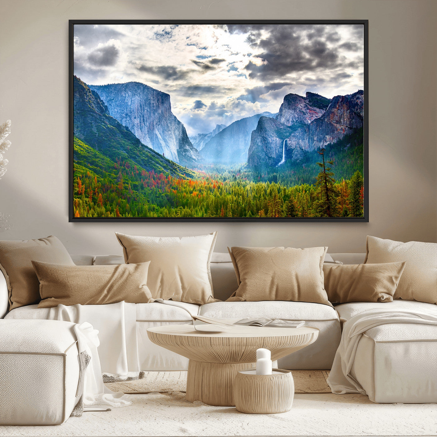 MGV-FC-36X24 - Yosemite Park Half Dome 3 Panel Canvas Print | Large Giclée Landscape Wall Art for Living Room,
