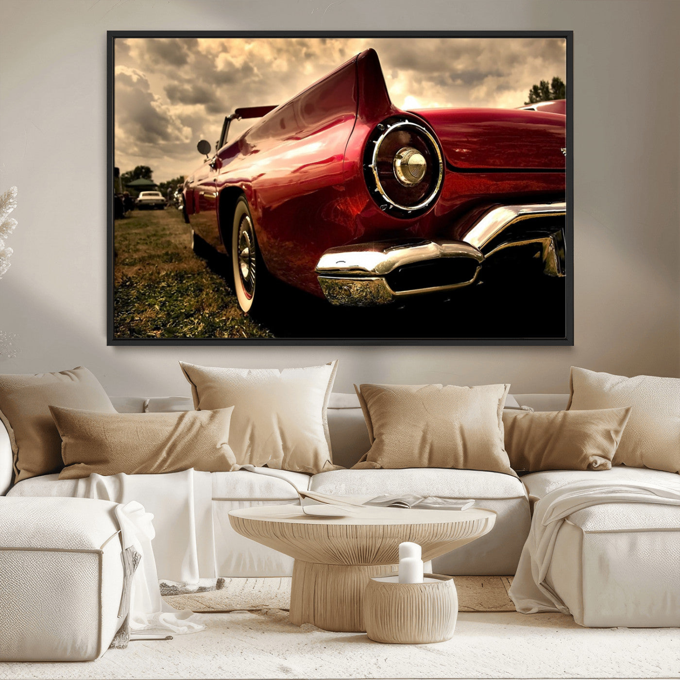 MGV-FC-36X24 - Red Classic Car Wall Art Canvas Print