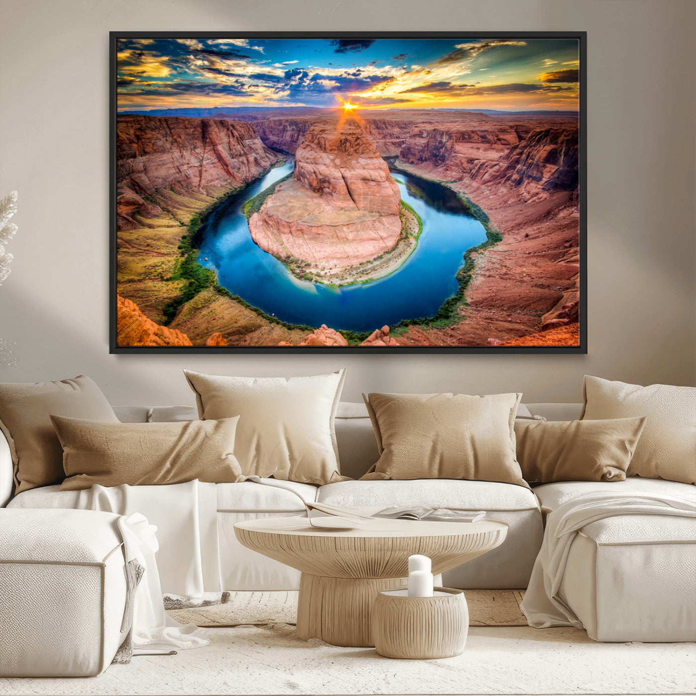 MGV-FC-36X24 - Sunset on the Horseshoe Bend Grand Canyon, Horseshoe Bend Grand Canyon Canvas Wall Art Print