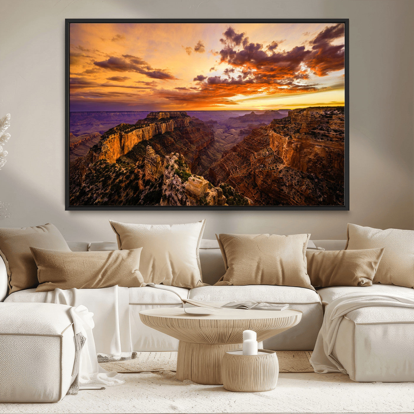 MGV-FC-36X24 - Mesmerizing Sunset from Grand Canyon Nal Park Wall Art, Grand Canyon Canvas Print