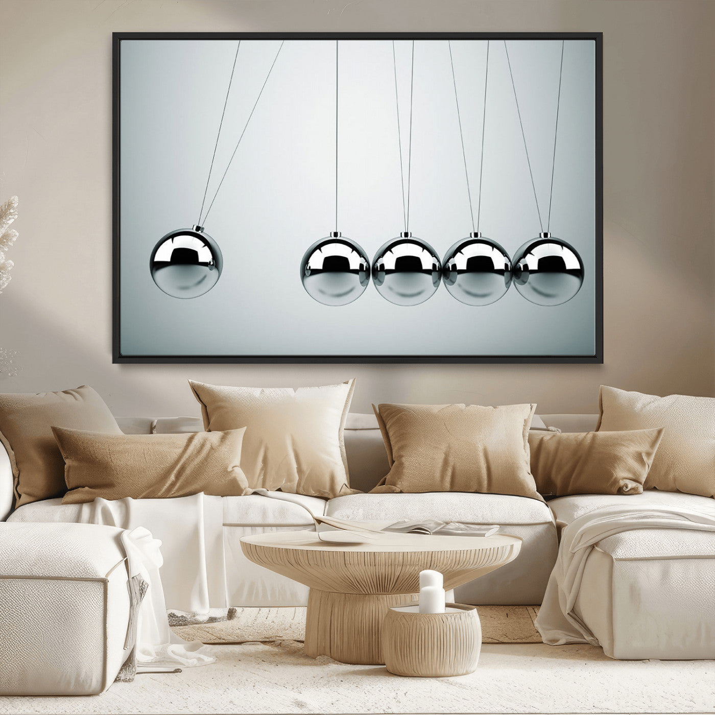 MGV-FC-36X24 - Newton's Cradle Wall Art Canvas Print, Framed Newton Cradle Wall Art