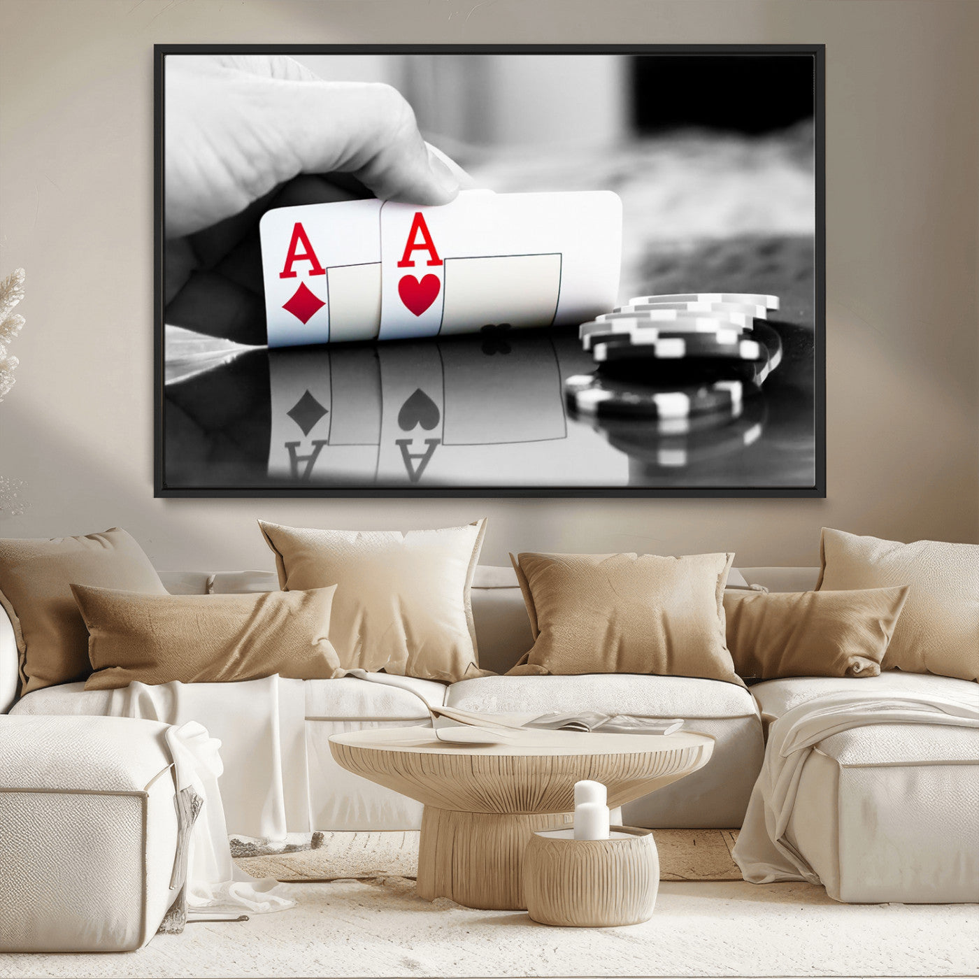 MGV-FC-36X24 - Aces Poker Art Poker Game Wall Art Canvas Print
