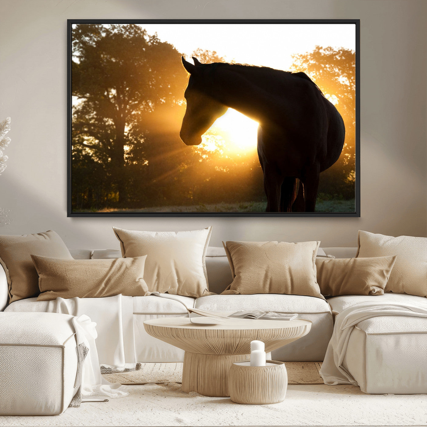 MGV-FC-36X24 - Horse at Sunset Wall Art Animal Canvas Print
