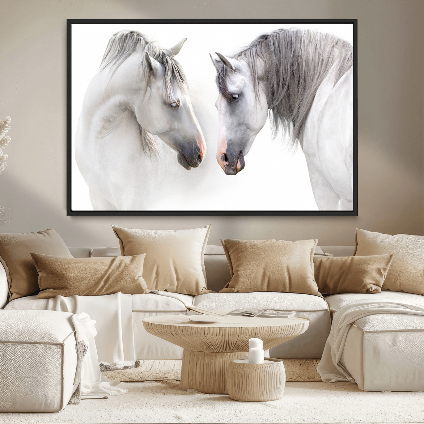 MGV-FC-36X24 - White Horse Wall Art Animal Canvas Print