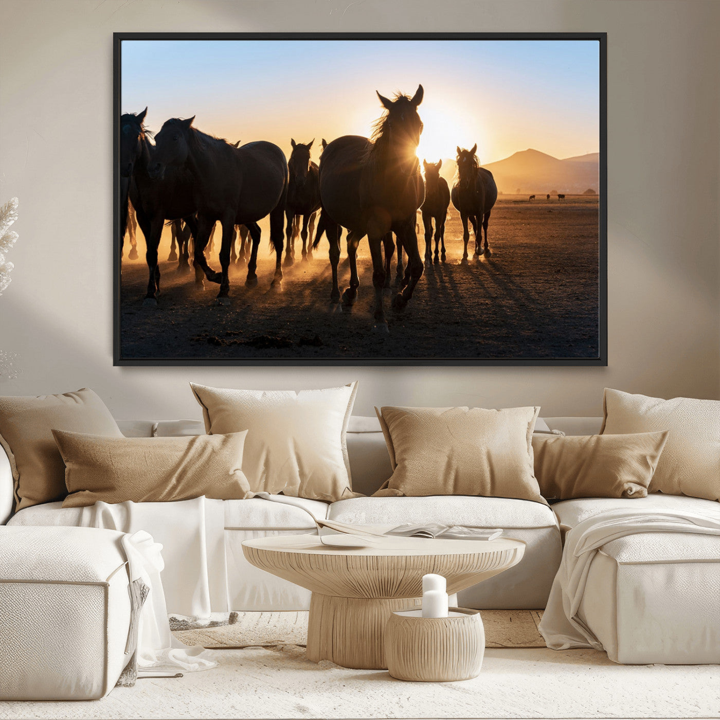 MGV-FC-36X24 - Horse Herd Wall Art Animal Canvas Print