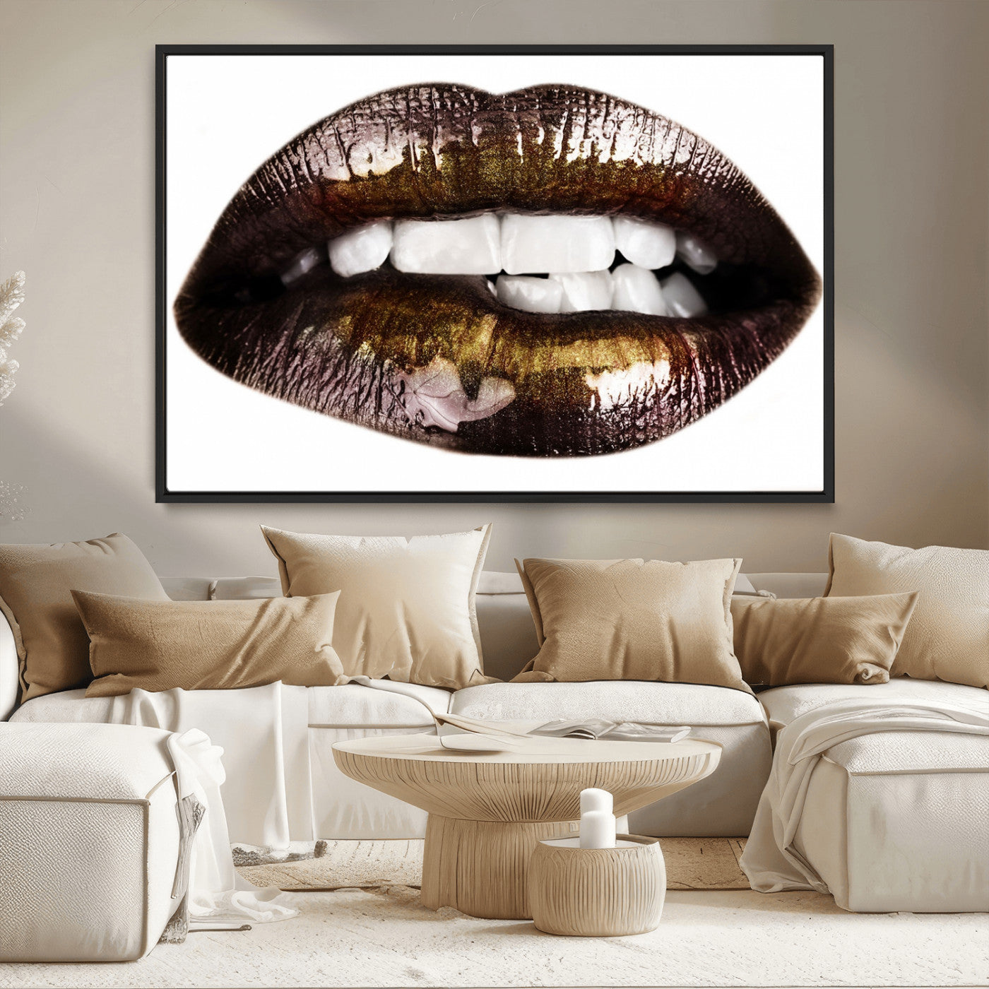MGV-FC-36X24 - Close Up Lips Wall Art Canvas Print