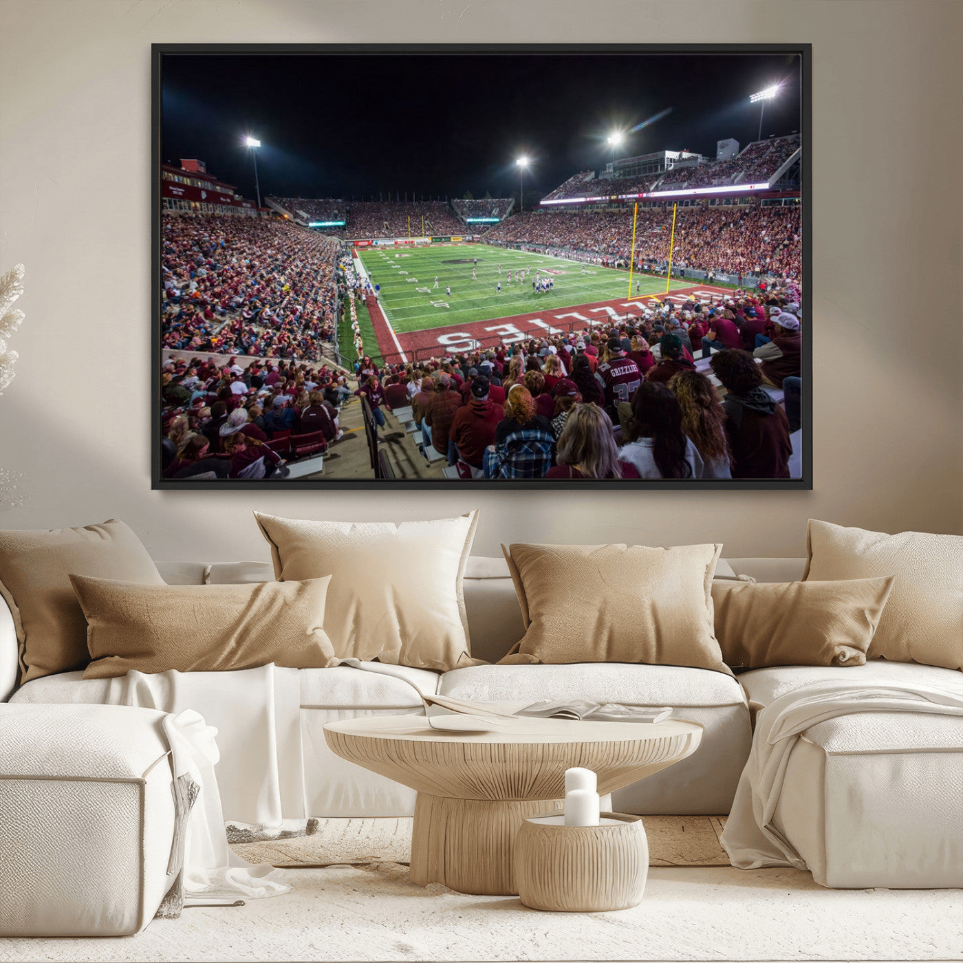 MGV-FC-36X24 - American Football Wall Art Canvas Print, Stadium Sport Wall Art Print