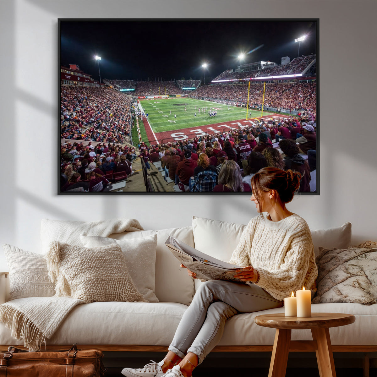 56191-MGV-CV-36X24 - Washington Grizzly Stadium American Football Wall Art Canvas Print, Sports Wall Art Print, Game Room Decor-1