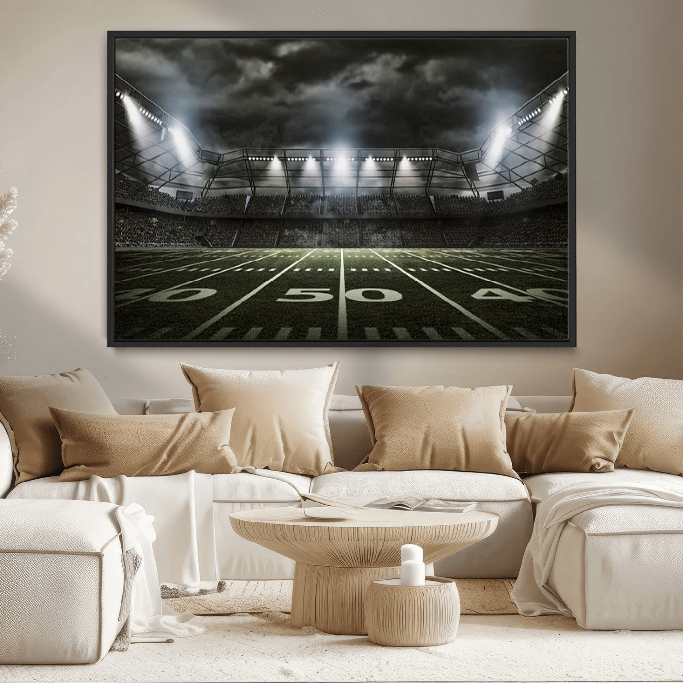 -American Football Stadium Wall Art Canvas Print, Stadium Sport Wall Art Print