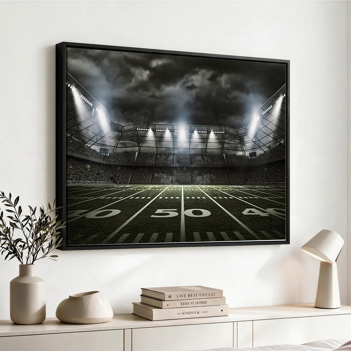 90107-MGV-CV-36X24 - American Football Stadium Wall Art Canvas Print, Stadium Sport Wall Art Print