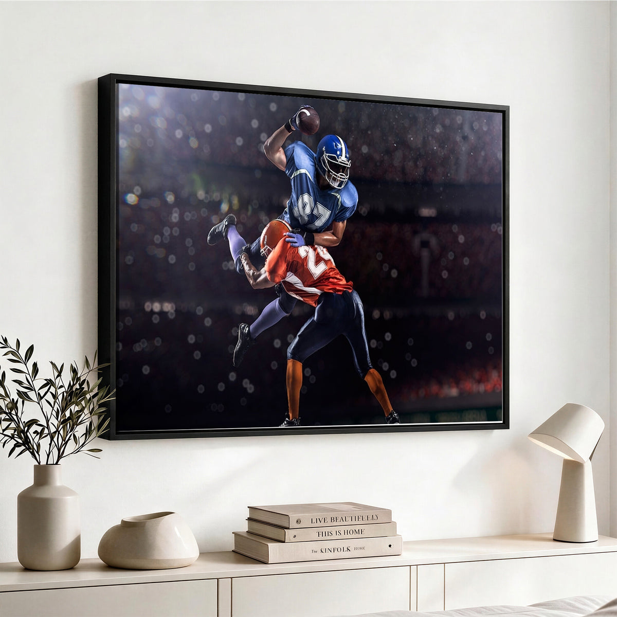 76491-MGV-CV-36X24 - American Football Wall Art Canvas Print, Stadium Sport Wall Art Print