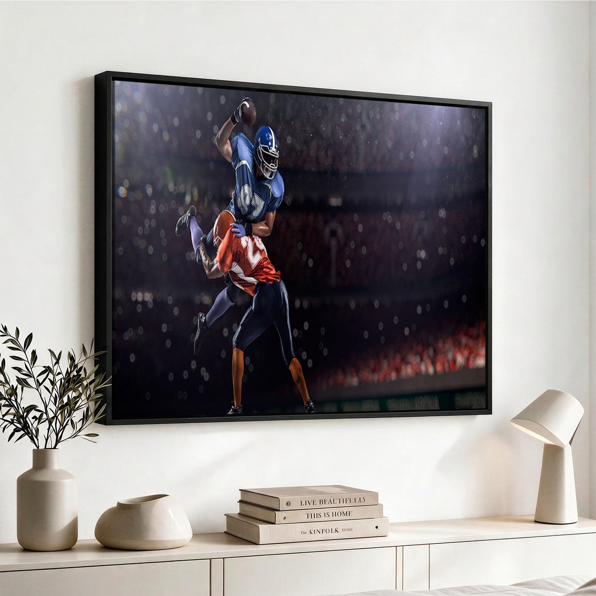 68009-MGV-CV-36X24 - American Football Wall Art Canvas Print, Stadium Sport Wall Art Print
