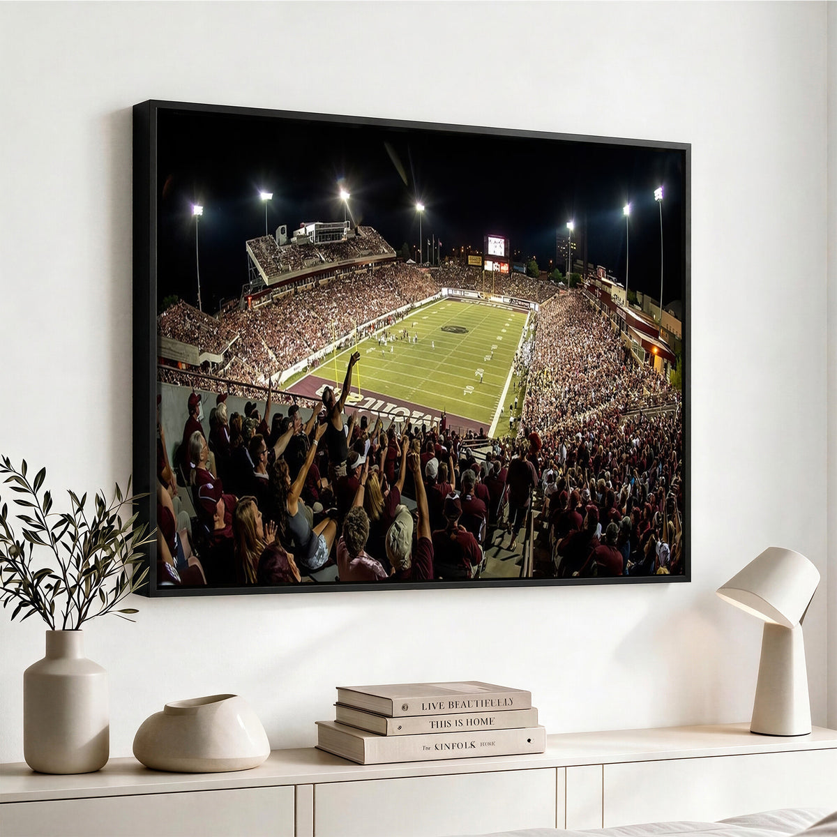 94126-MGV-CV-36X24 - Washington-Grizzly Stadium Canvas Wall Art | Exciting Game Night Atmosphere in Panoramic View