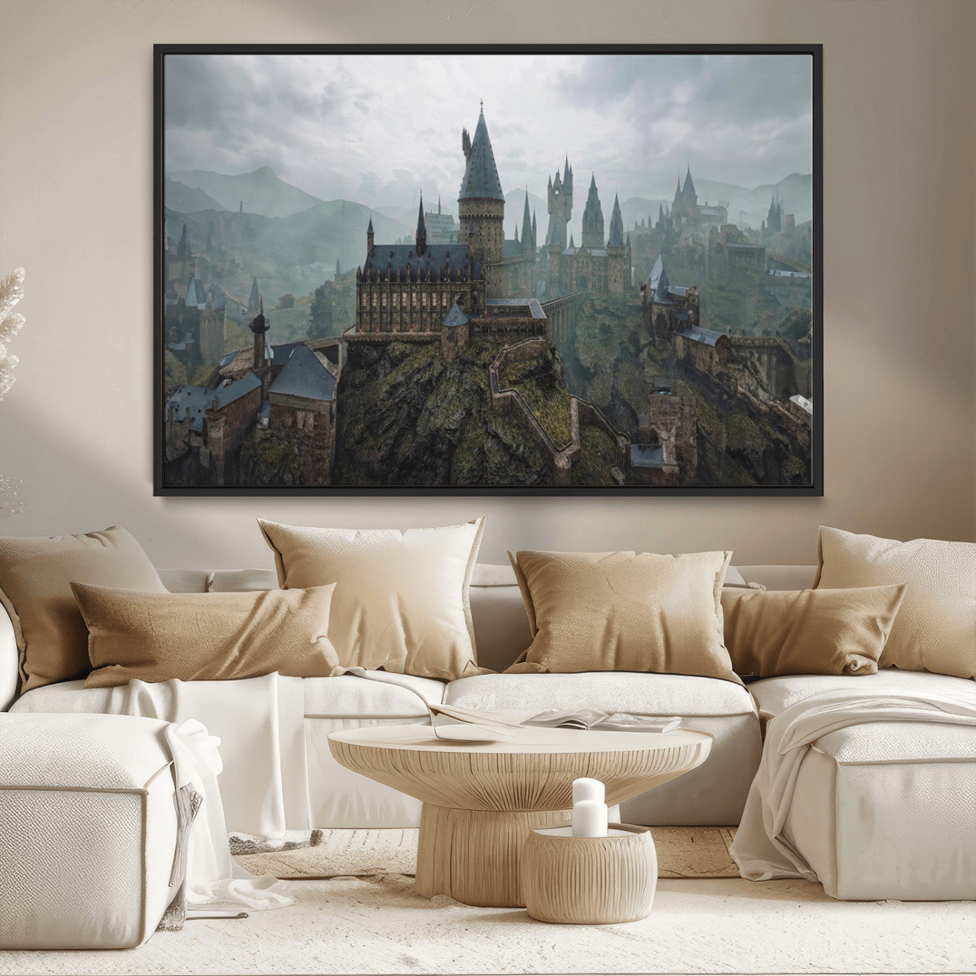 MGV-FC-36X24 - Disney Castle Wall Art Canvas Print, Living Kids Home Room Decor Art Print