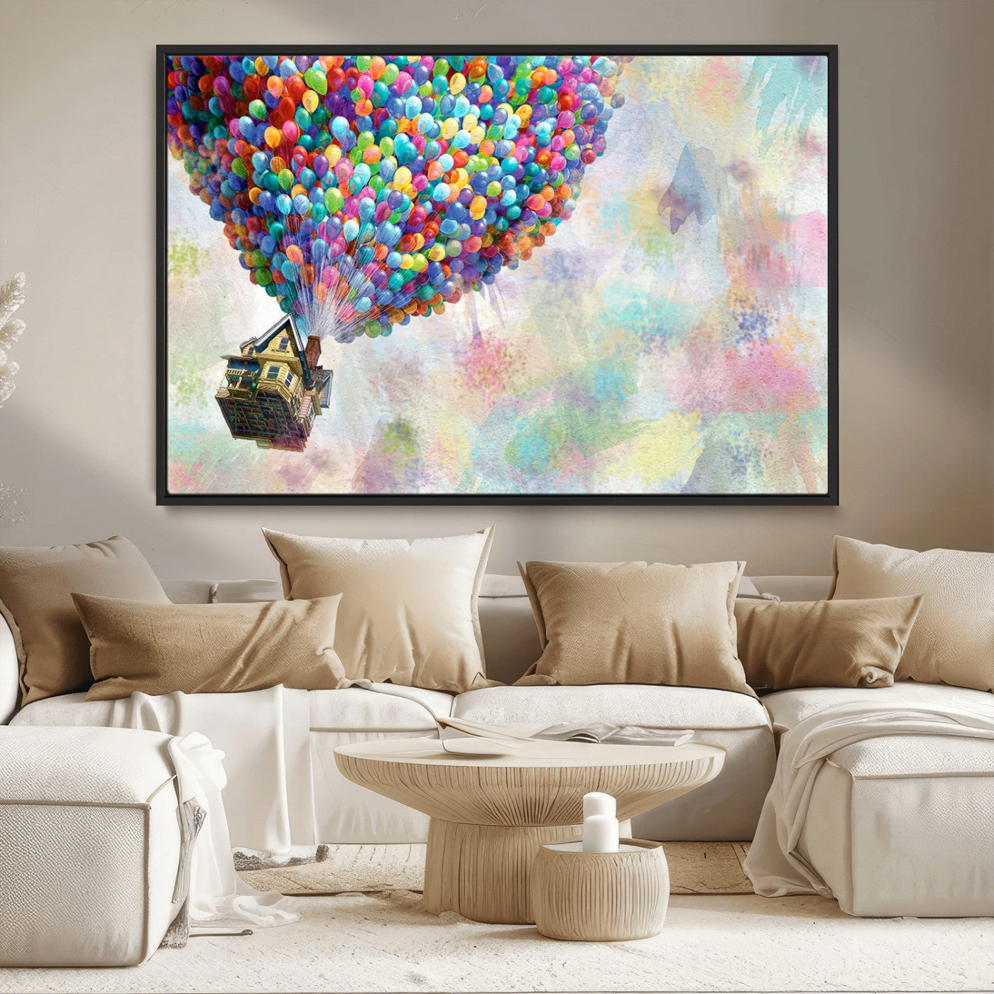 MGV-FC-36X24 - Up Pixar Poster, Look Up Pixar Wall Art, Up Pixar Canvas, Kids Play Game Room Decor Wall Art