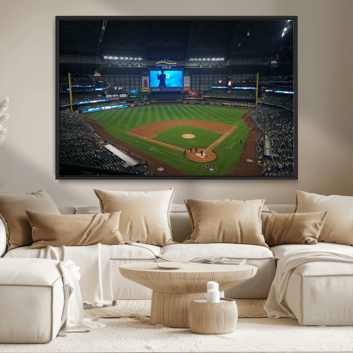 MGV-FC-36X24 - Milwaukee Brewers Baseball Art Print - American Family Field Stadium Wall Art Canvas Print
