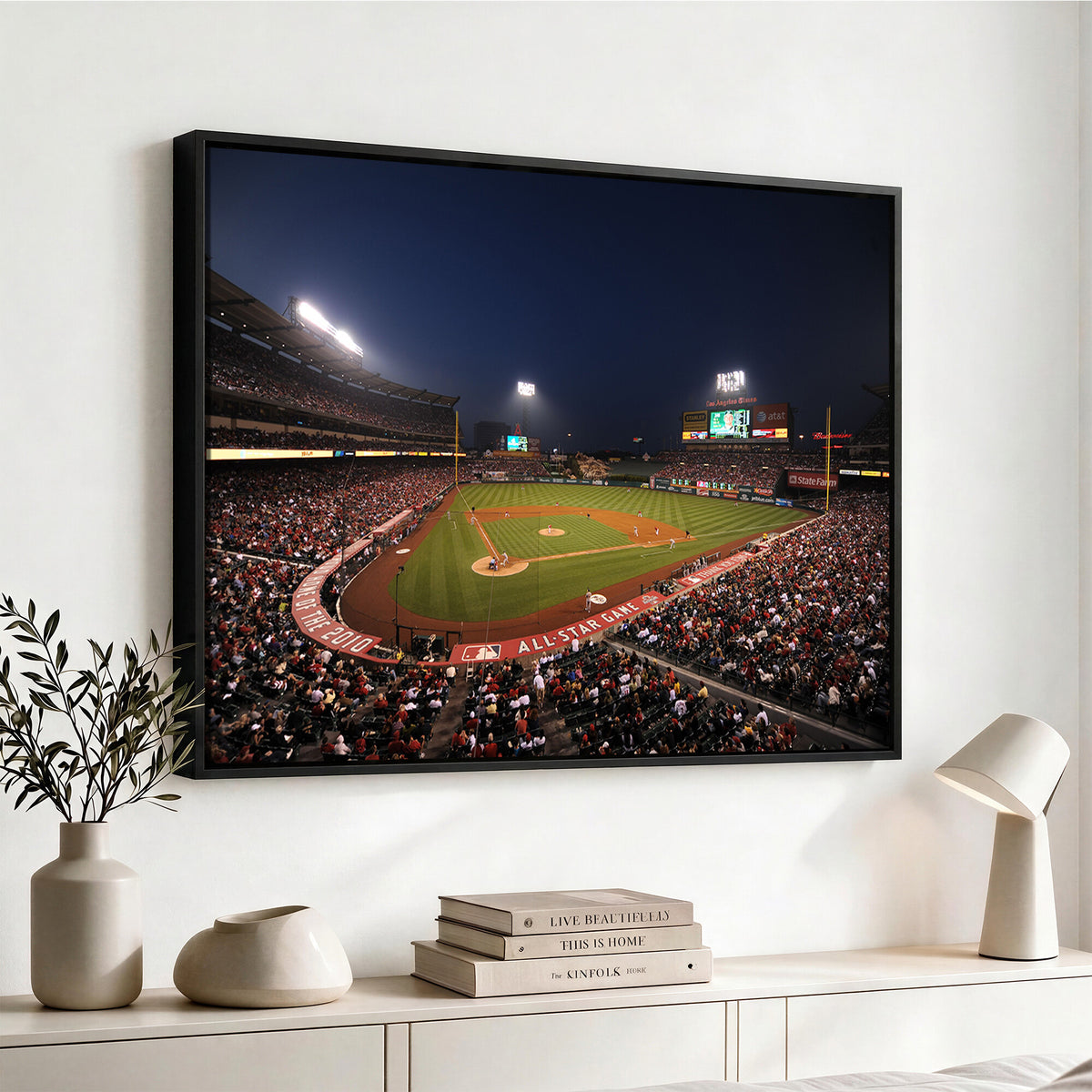 88896-MGV-CV-36X24 - Los Angeles Angels Baseball Team Print, Anaheim Angel Stadium Wall Art
