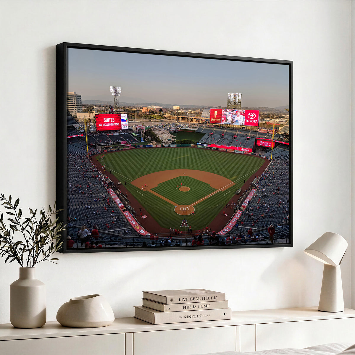 45864-MGV-CV-36X24 - Los Angeles Angels Baseball Canvas Print, Anaheim Angel Stadium Wall Art