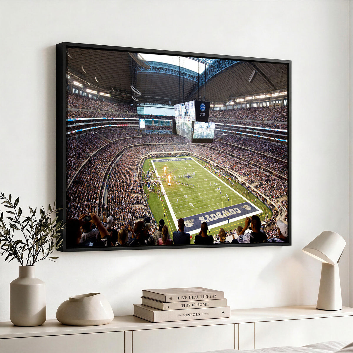 82096-MGV-CV-36X24 - Dallas Cowboys Football Team Print - Arlington AT&T Stadium Wall Art Canvas Print