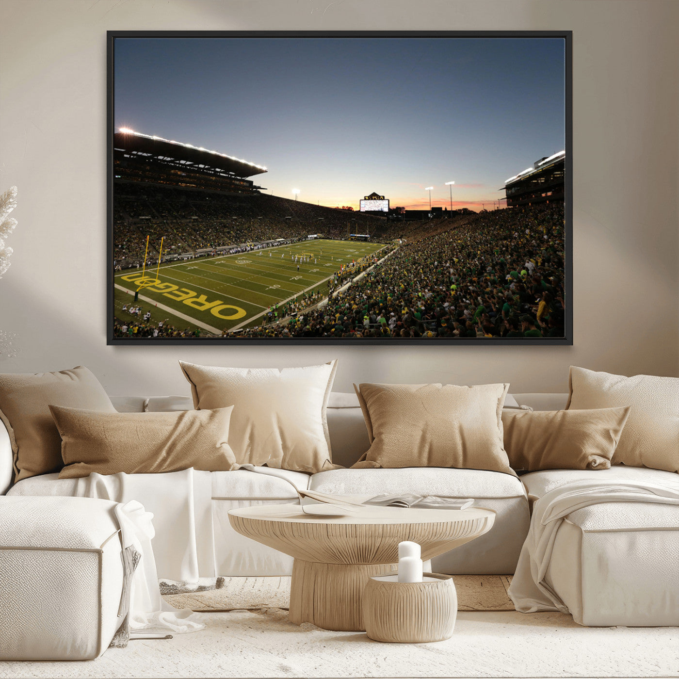 MGV-FC-36X24 - Oregon Ducks Football Team Print - Eugene Autzen Stadium Wall Art Canvas Print