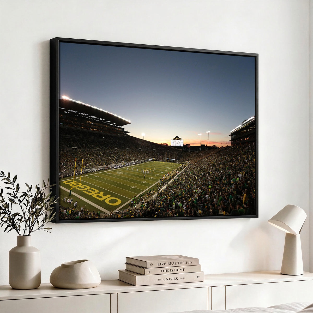 21429-MGV-CV-36X24 - Oregon Ducks Football Team Print - Eugene Autzen Stadium Wall Art Canvas Print