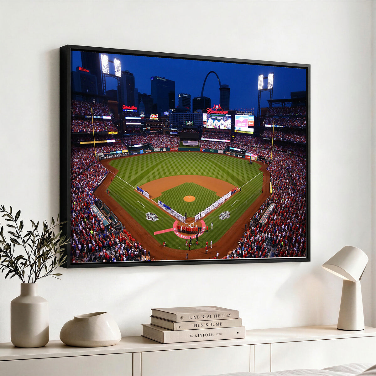 11925-MGV-CV-36X24 - St. Louis Cardinals Baseball Team Print, Busch Stadium Wall Art