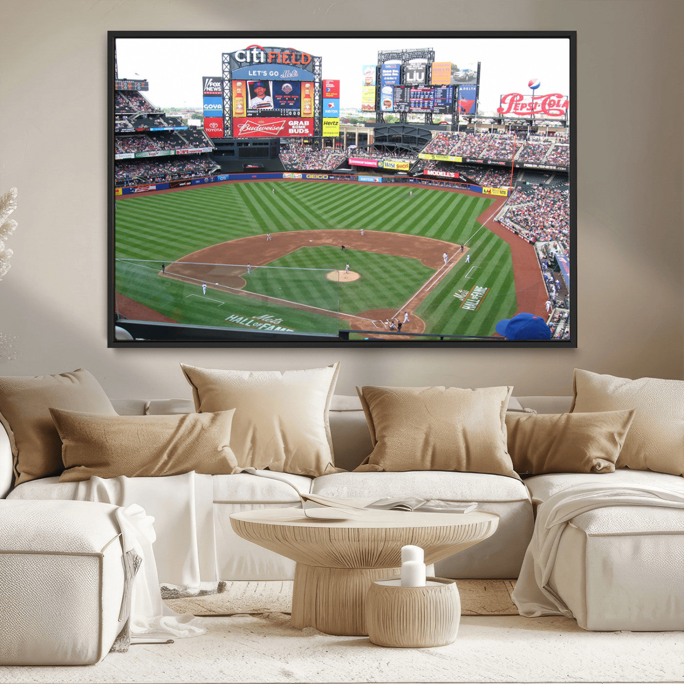 MGV-FC-36X24 - New York Mets Baseball Team Print - Citi Field Baseball Stadium Wall Art Canvas Print
