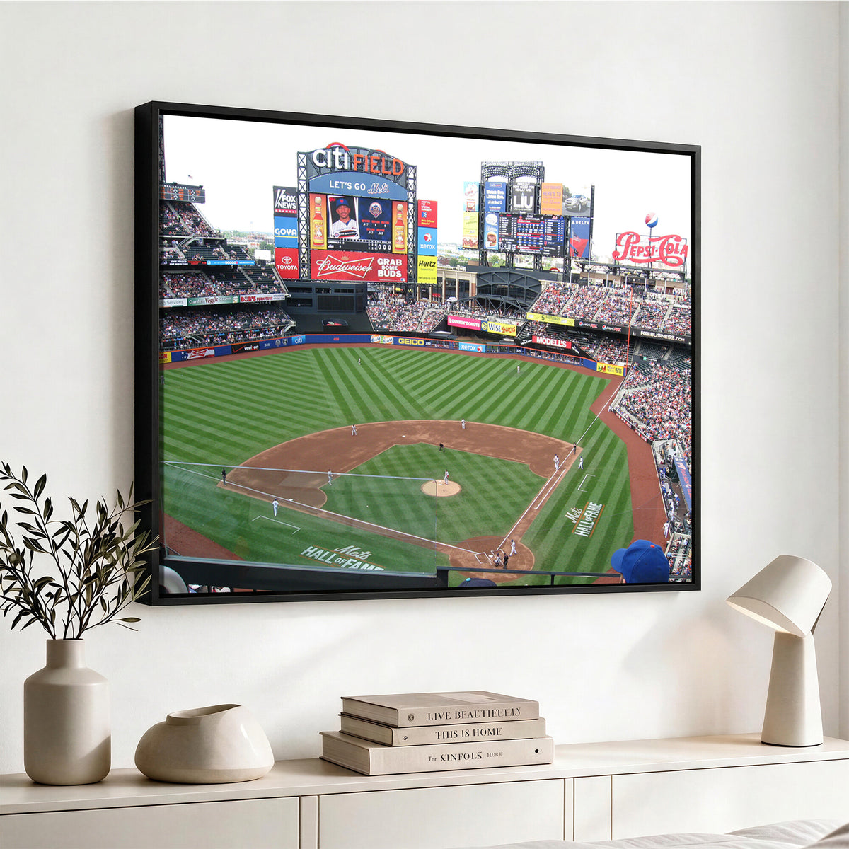 64829-MGV-CV-36X24 - New York Mets Baseball Team Print, Citi Field Baseball Stadium Wall Art