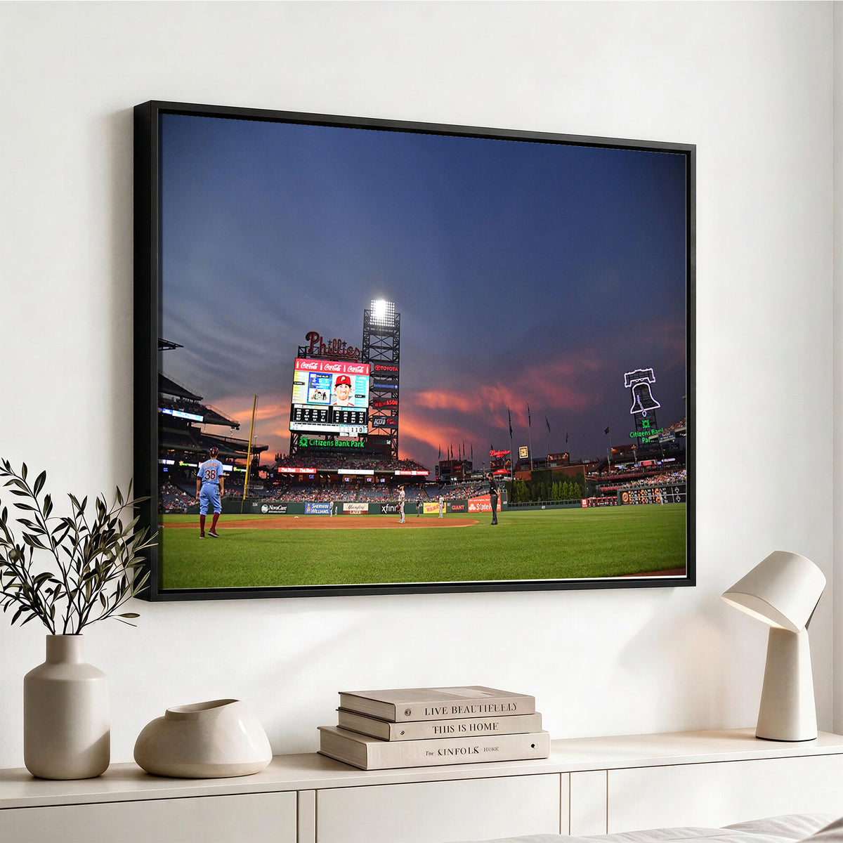 22594-MGV-CV-36X24 - Philadelphia Phillies Baseball Print - Philadelphia Citizens Bank Park Stadium Wall Art, Phillies