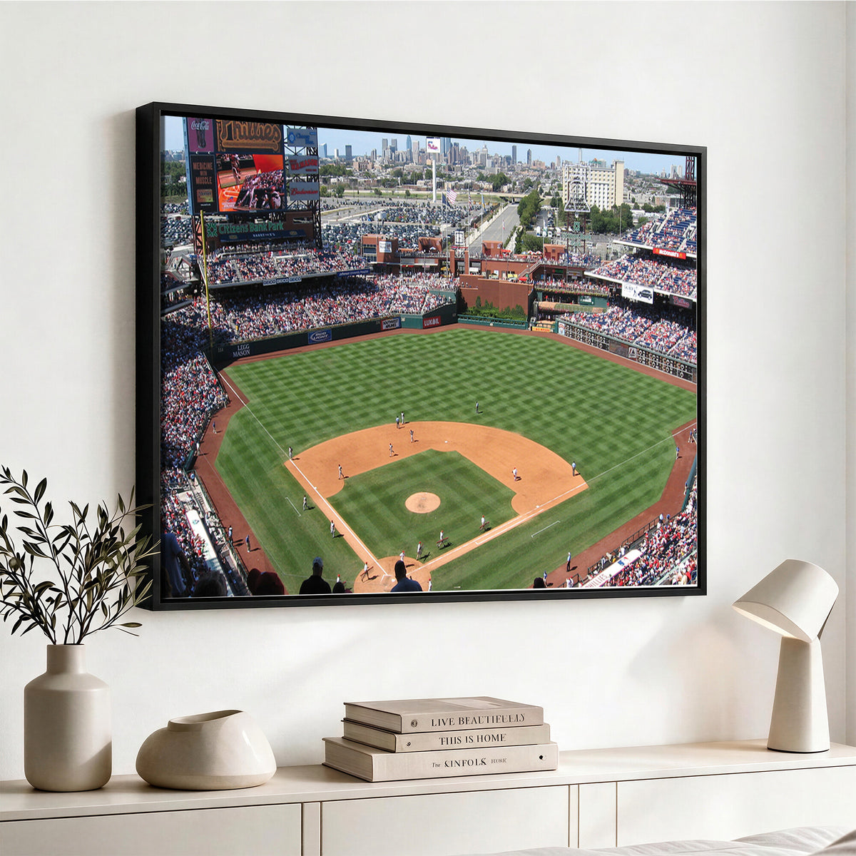 85755-MGV-CV-36X24 - Philadelphia Phillies Baseball Team Print - Philadelphia Citizens Bank Park Stadium Wall Art Canvas