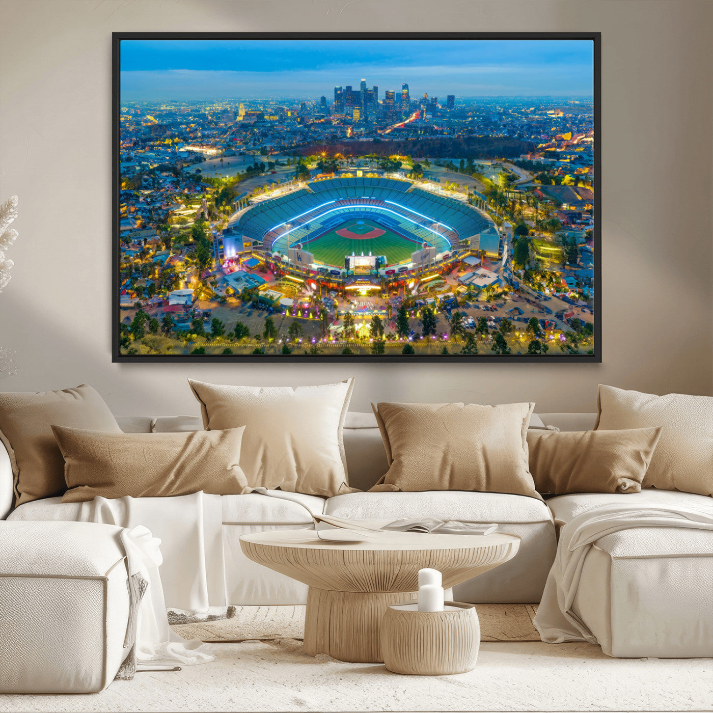 MGV-FC-36X24 - Los Angeles Dodgers Wall Art Canvas, Dodger Stadium Wall Art Canvas Print - MLB Baseball Stadium