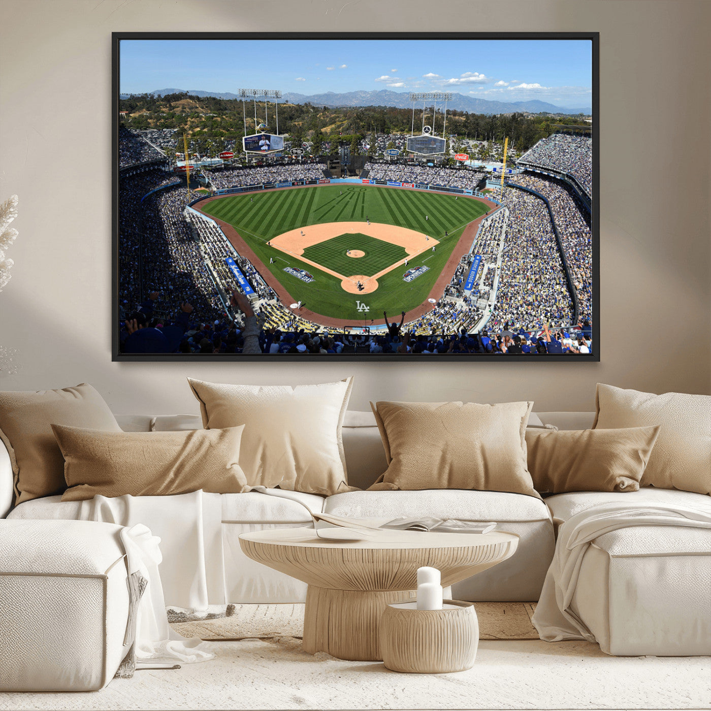 MGV-FC-36X24 - Los Angeles Dodgers Dodger Stadium Wall Art Canvas Print - MLB Baseball Stadium Wall Art Canvas