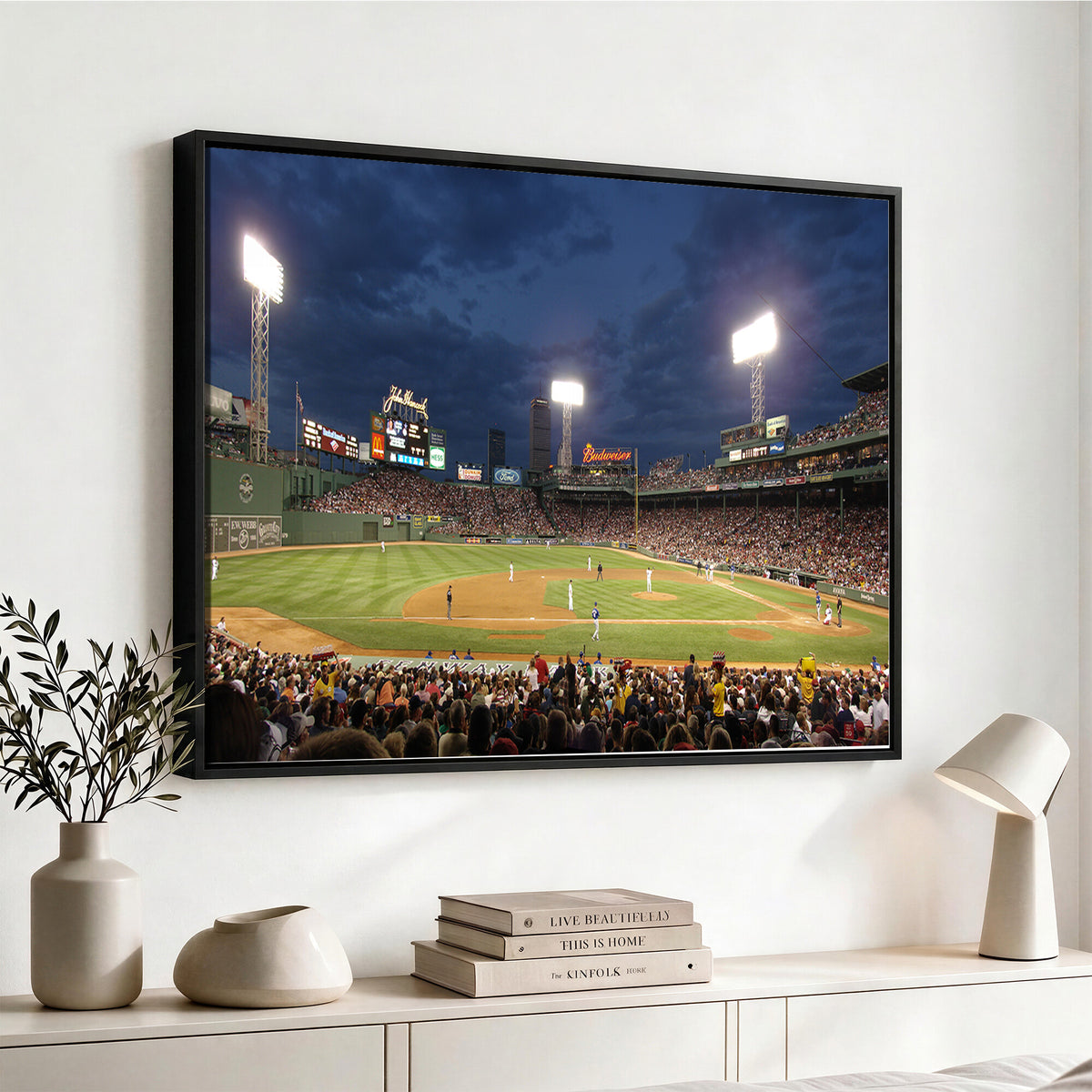 85099-MGV-CV-36X24 - Boston Red Sox Baseball Team Print Canvas, Massachusetts Fenway Park Stadium Wall Art