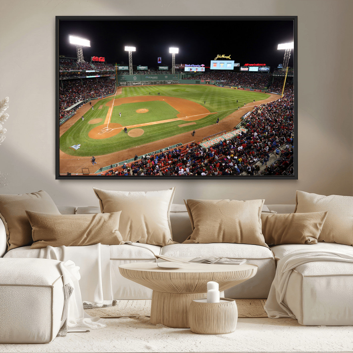 MGV-FC-36X24 - Boston Red Sox Baseball Team Print - Massachusetts Fenway Park Stadium Wall Art Canvas Print