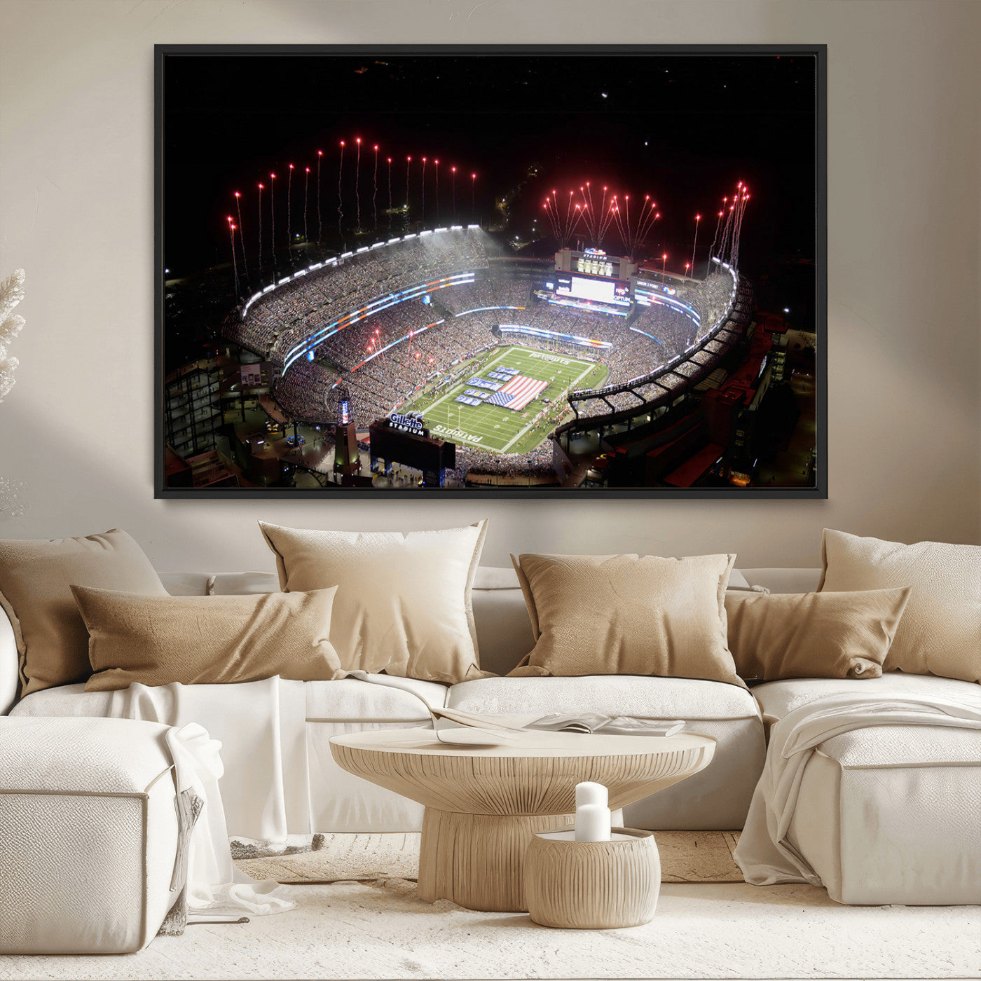 MGV-FC-36X24 - New England Patriots Team Print Wall Art- Foxborough Gillette Stadium Wall Art Canvas Print