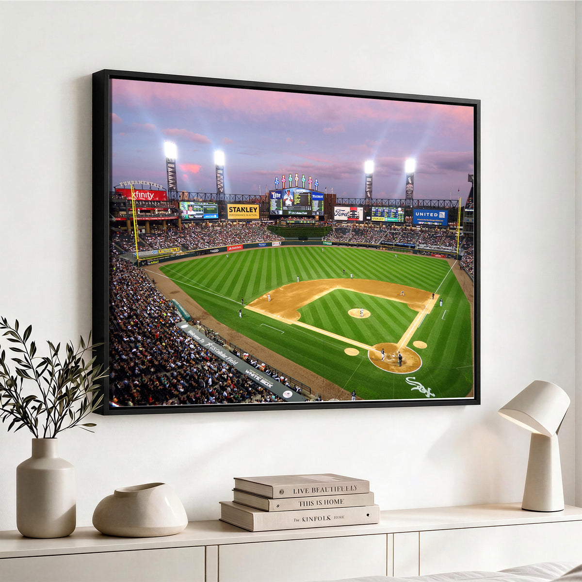 38470-MGV-CV-36X24 - Chicago White Sox Baseball Team Print Canvas, Guaranteed Rate Field Stadium Wall Art