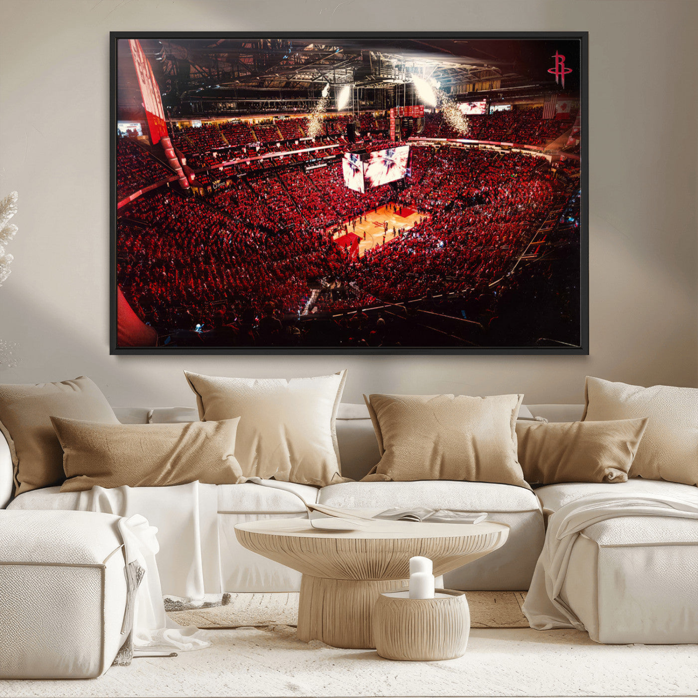 MGV-FC-36X24 - Houston Rockets Basketball Team Print Canvas- Houston Toyota Center Stadium Wall Art Canvas Print
