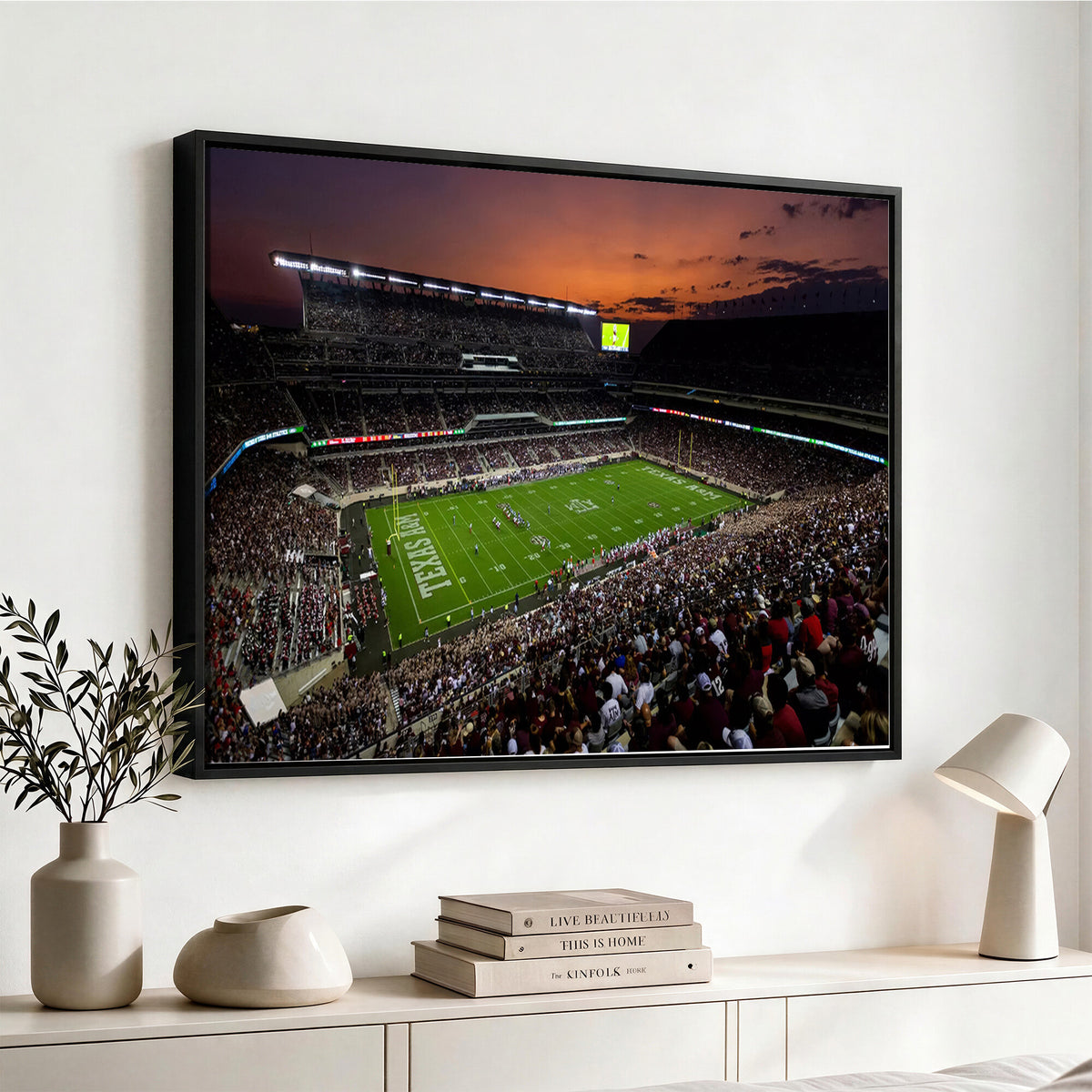 45603-MGV-CV-36X24 - Texas A&M Aggies Football Team Print, College Station Kyle Field Stadium Canvas Wall Art