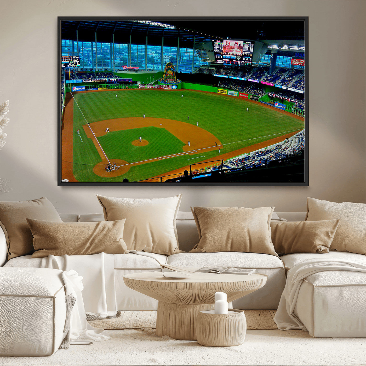 MGV-FC-36X24 - Miami Marlins Baseball Team Print - Miami LoanDepot Park Stadium Wall Art Canvas Print