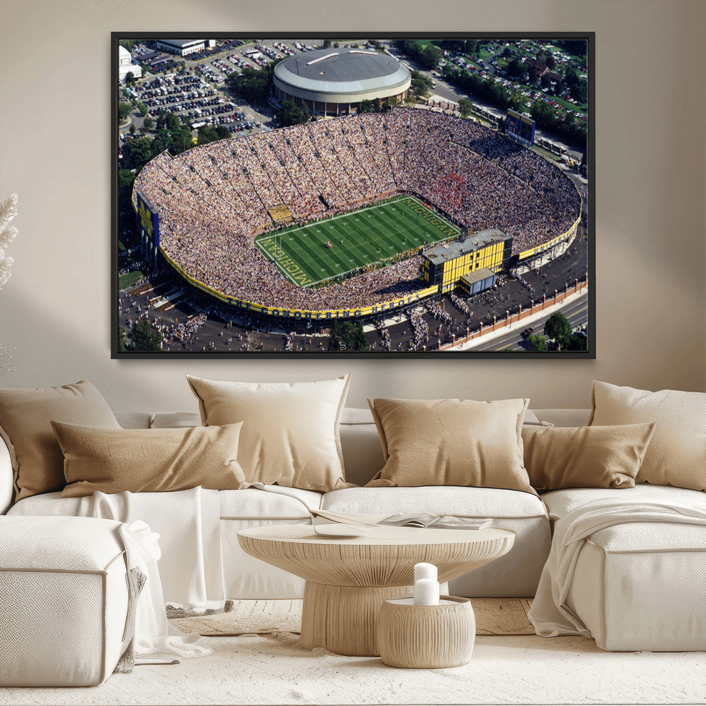 MGV-FC-36X24 - Michigan Wolverines Football Team Print - Ann Arbor Michigan Stadium Print, Michigan Wolverines