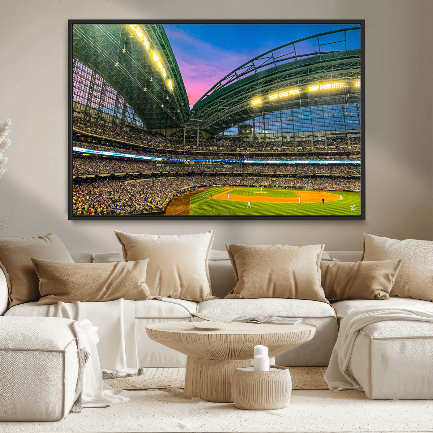 MGV-FC-36X24 - Milwaukee Brewers Baseball Team Print Canvas- American Family Field Stadium Wall Art Canvas Print