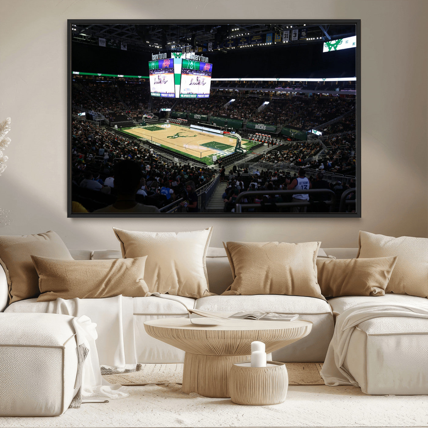 MGV-FC-36X24 - Milwaukee Bucks Basketball Print - Fiserv Forum Stadium Wall Art Canvas Print